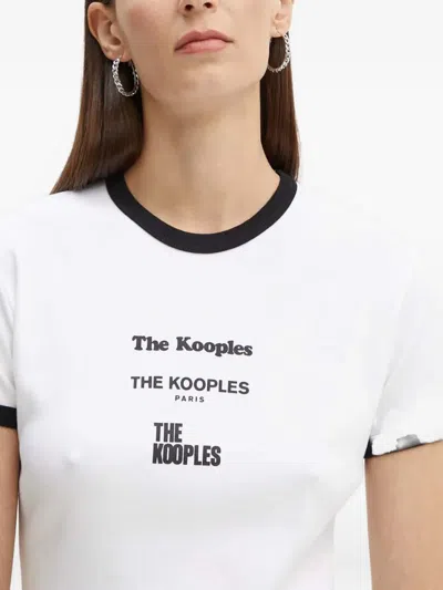 The Kooples Serigraphy Crew-neck T-shirt In White