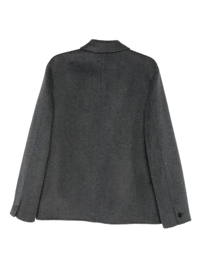 Amaranto Point-collar Shirt Jacket In Gray