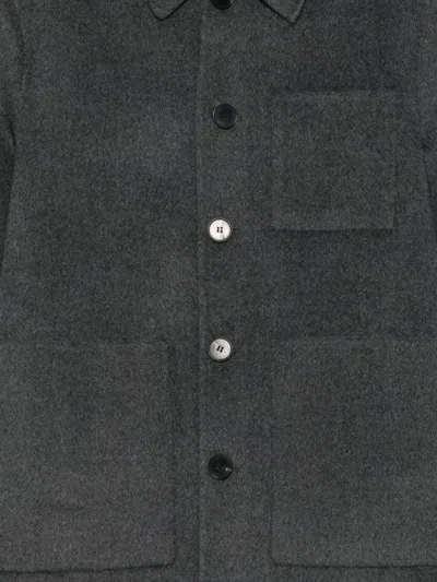 Amaranto Point-collar Shirt Jacket In Gray