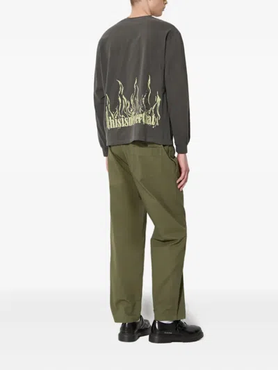 This Is Never That Elasticated Logo Trousers In Green