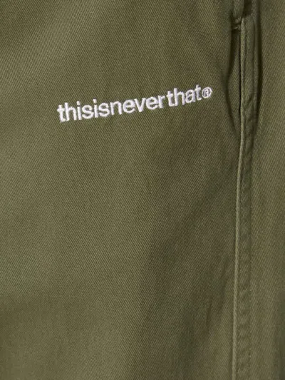 This Is Never That Elasticated Logo Trousers In Green