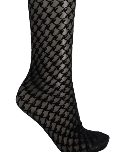 Avavav Geometric-pattern Tights In Black