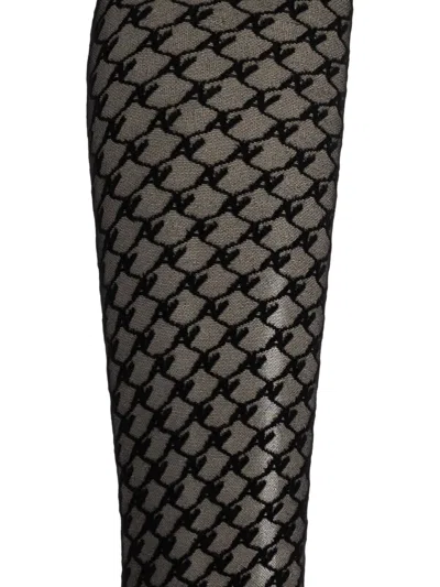 Avavav Geometric-pattern Tights In Black
