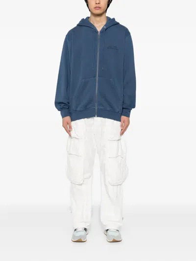 Stan Ray Og Logo Zip Graphic Hoodie In Blue