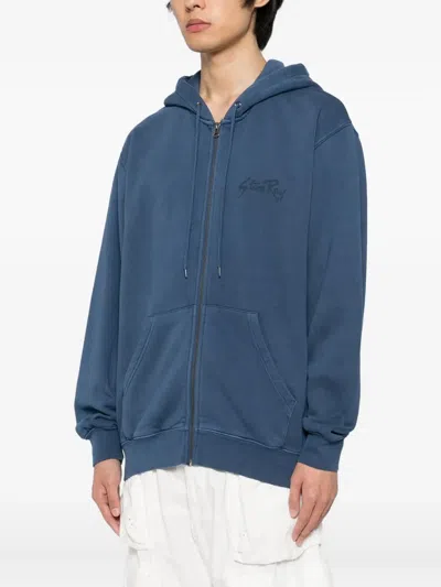 Stan Ray Og Logo Zip Graphic Hoodie In Blue