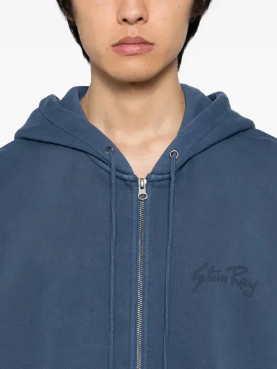 Stan Ray Og Logo Zip Graphic Hoodie In Blue