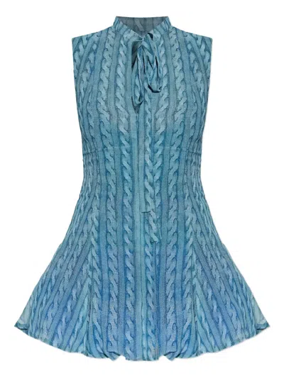 Avavav Cable-print Minidress In Blue