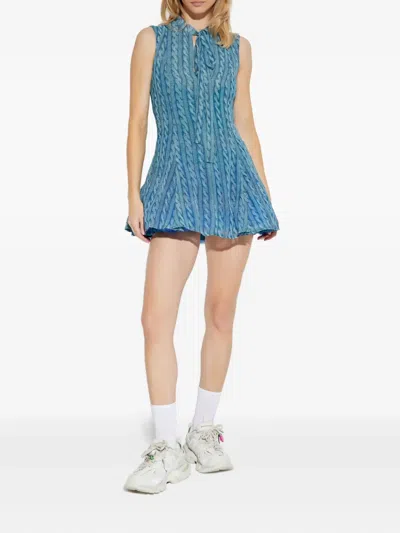 Avavav Cable-print Minidress In Blue