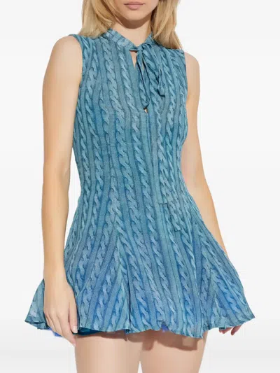 Avavav Cable-print Minidress In Blue