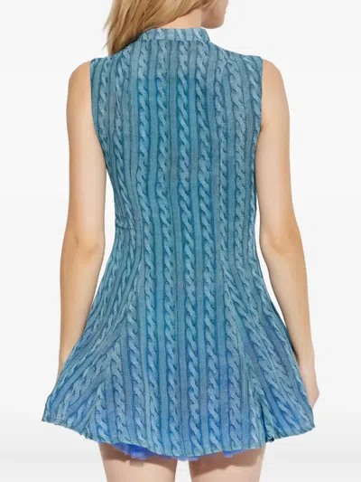 Avavav Cable-print Minidress In Blue