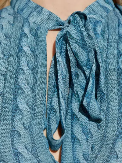 Avavav Cable-print Minidress In Blue