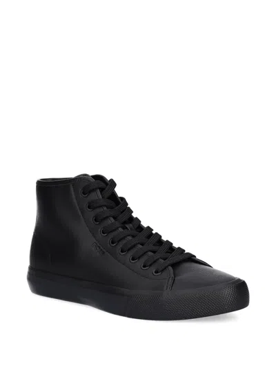 Hugo Boss Lace-up Hi-top Sneakers In Black