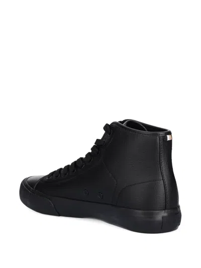 Hugo Boss Lace-up Hi-top Sneakers In Black