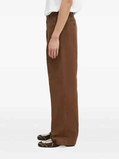 Wood Wood Pleated-front Trousers In Brown