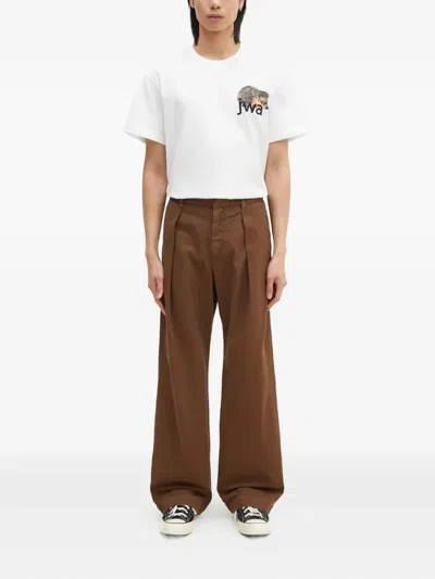 Wood Wood Pleated-front Trousers In Brown