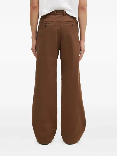 Wood Wood Pleated-front Trousers In Brown