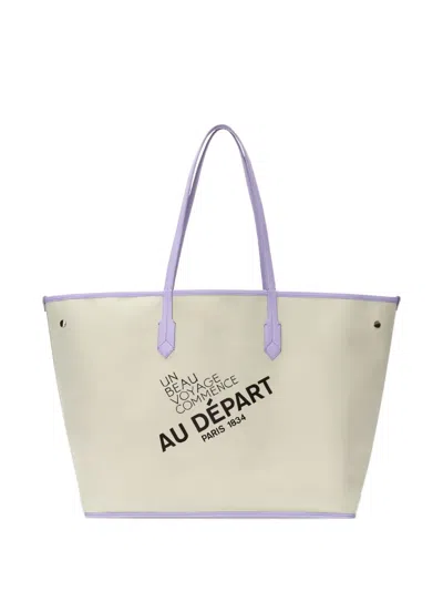 Au Depart Large No.47 Reversible Tote Bag In Purple