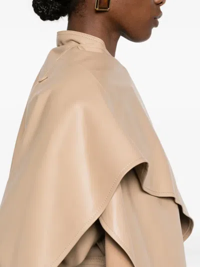 Ducie Nina Leather Coat In Neutral