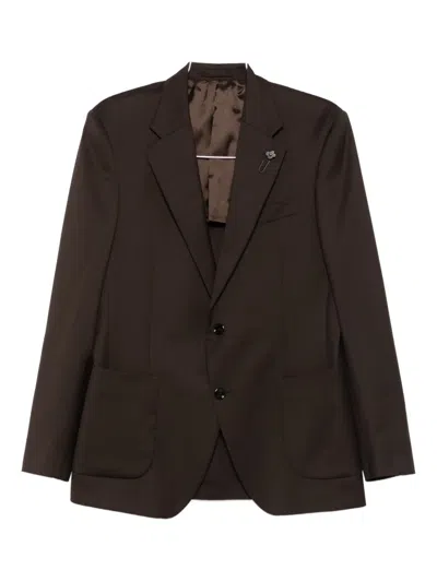 Lardini Button-fastening Blazer In Brown