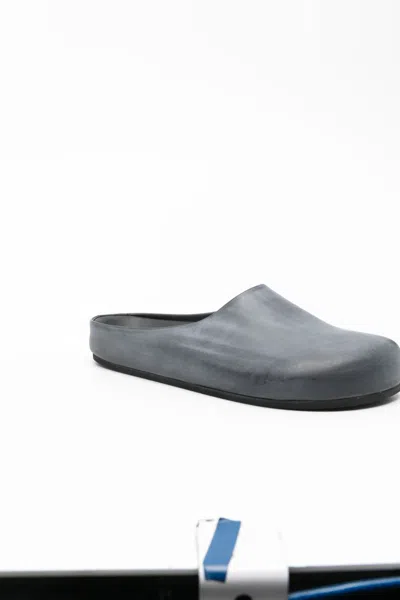 Represent Leather Distressed Mules In Blue