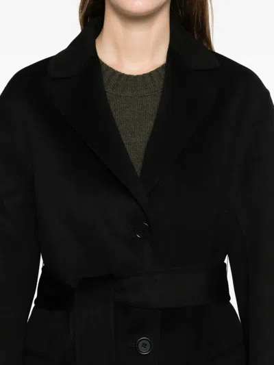 Aspesi Belted Coat In Black