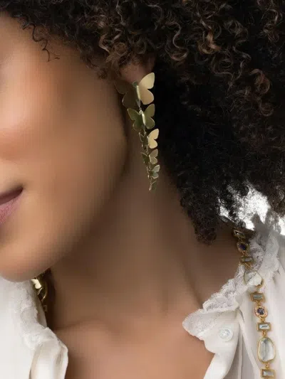 Tanya Farah 18k Yellow Gold Butterfly Earrings In Gold