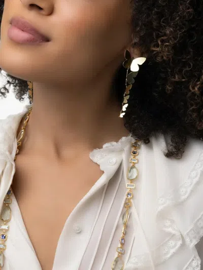 Tanya Farah 18k Yellow Gold Butterfly Earrings In Gold