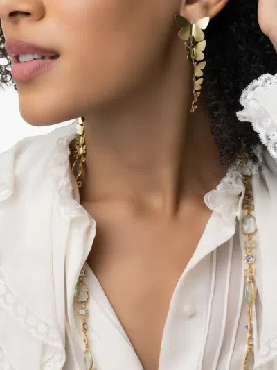 Tanya Farah 18k Yellow Gold Butterfly Earrings In Gold