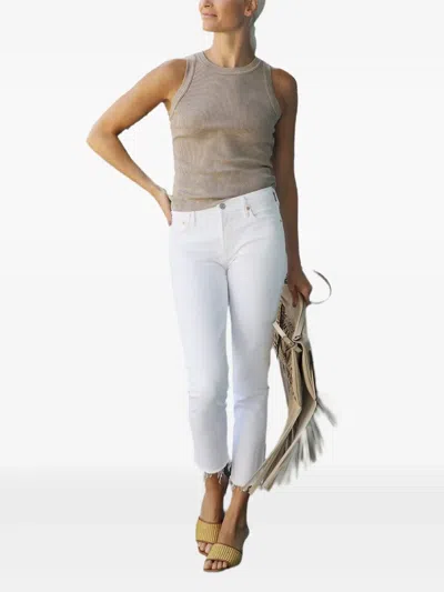 Citizen Of Humanity Isabel Ribbed Crew-neck Tank Top In Brown