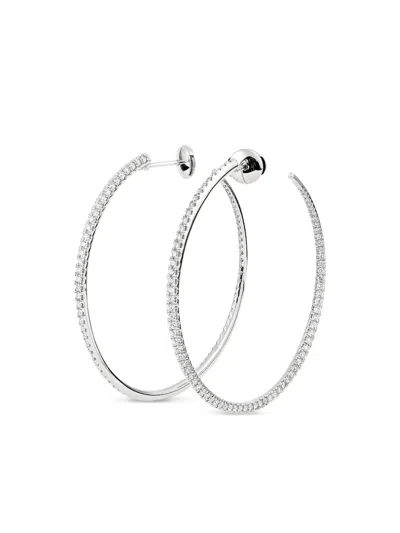 Engelbert 18k White Gold Twisted Diamond Earrings In Metallic