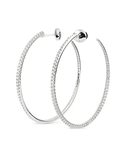 Engelbert 18k White Gold Twisted Diamond Earrings In Metallic
