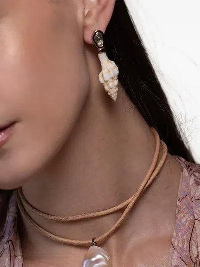 Dezso Shell Polki Diamond Earrings In Gold