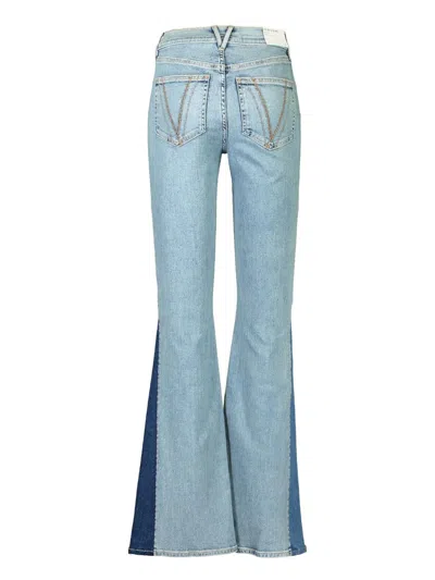 Veronica Beard Patchwork Flared Trousers In Blue
