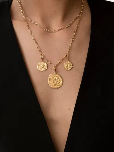 Azlee 18k Yellow Gold Of The Stars Aries Diamond Pendant In Gold