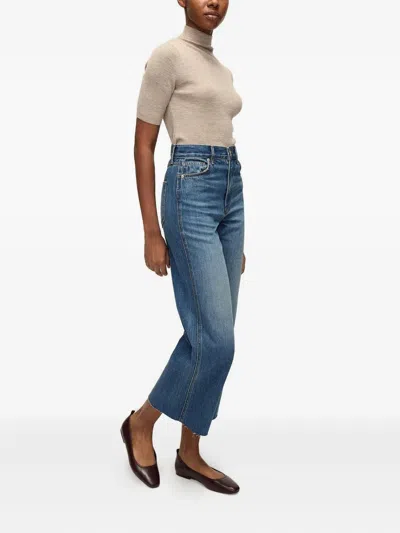 Veronica Beard Taylor High Rise Ankle Flare Leg Jeans In Rebel Moon In Blue
