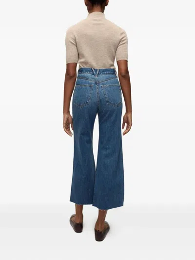 Veronica Beard Taylor High Rise Ankle Flare Leg Jeans In Rebel Moon In Blue