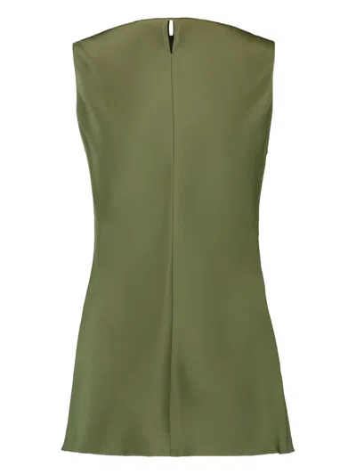 Peter Cohen Sleeveless Satin Top In Green