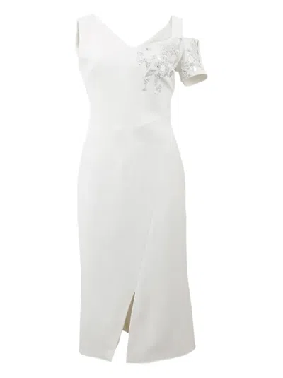 Antonio Berardi Embroidered Midi Dress In White