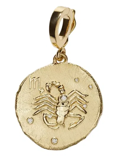 Azlee 18kt Yellow Gold Of The Stars Scorpio Pendant Necklace In Gold