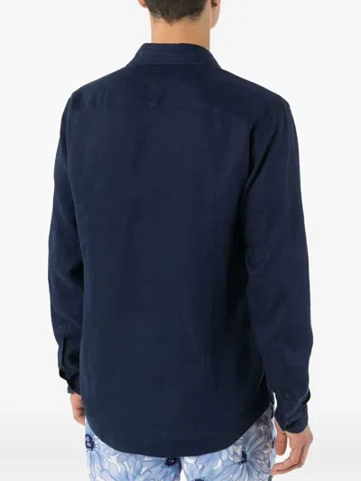 Orlebar Brown Giles Long-sleeve Linen Shirt In Blue