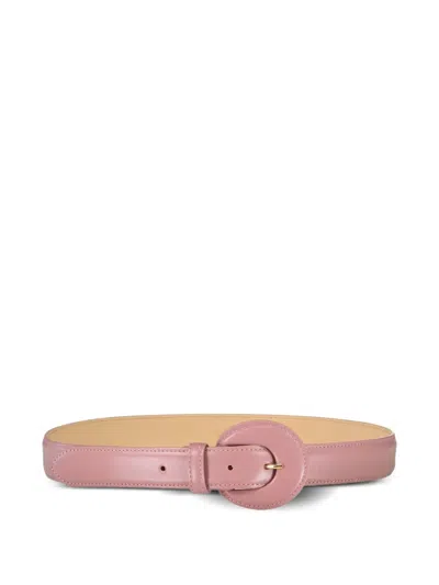 Eleventy Circular-buckle Leather Belt In Pink
