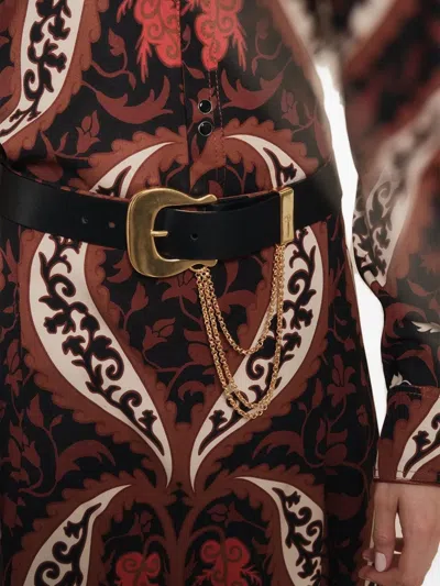 Johanna Ortiz Encanto De Isla Printed Recycled-twill Midi Skirt In Red