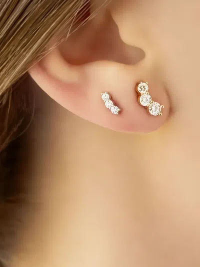 Melissa Kaye 18k White Gold Aria Diamond Earrings In Gold