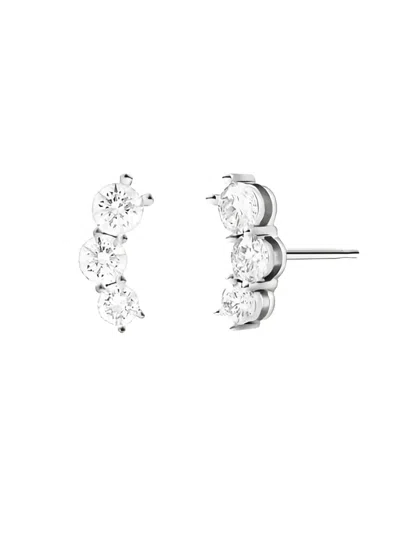 Melissa Kaye 18k White Gold Aria Diamond Earrings In Gold