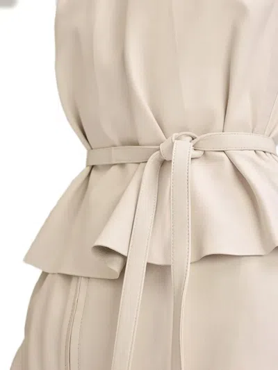 Scanlan Theodore Gathered Halter Leather Top In Neutral