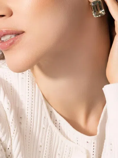 Goshwara 18k Yellow Gold Prasiolite Diamond Earrings In Green