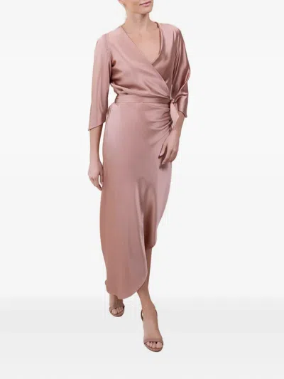 Peter Cohen V-neck Wrap Dress In Pink