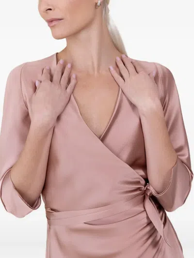 Peter Cohen V-neck Wrap Dress In Pink
