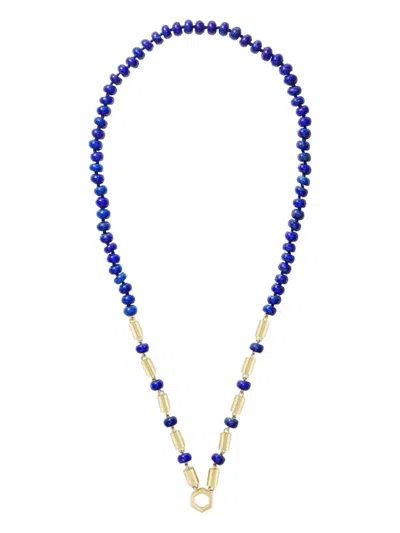Harwell Godfrey 18kt Yellow Gold Beaded Lapis Lazuli Necklace In Gold