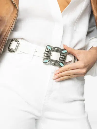 Streets Ahead Iris Concho Belt In White